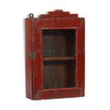 Vintage Red Wall Showcase Old Teck Patina and Piece of Origin India