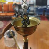 Vintage 70s chandelier with 3 clear glass globes