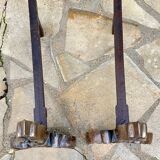 Vintage solid brass and steel chenets