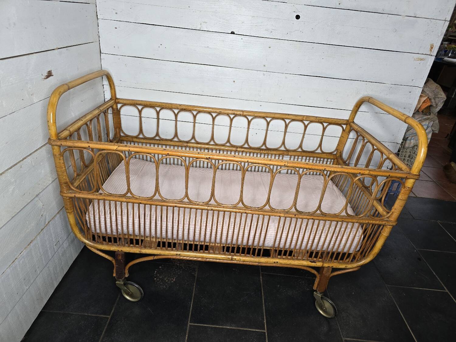 Vintage Rattan Children's Bed