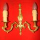solid bronze wall light with 2 arms in "Louis XV" style