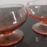 Set of 6 old standing cup in pink crystal