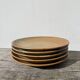 5 beige stoneware dessert plates
