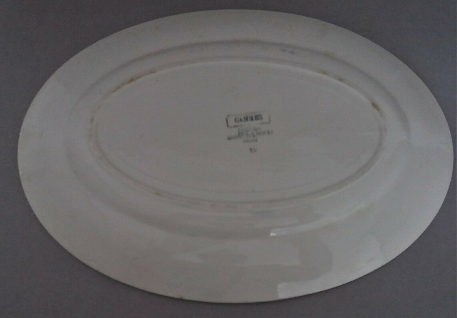 Oval service dish in earthenware Sarreguemines model Cannes