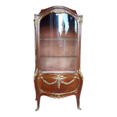 Louis XV display cabinet in rosewood and gilded bronze, Paris circa 1880, attributed to J.E.