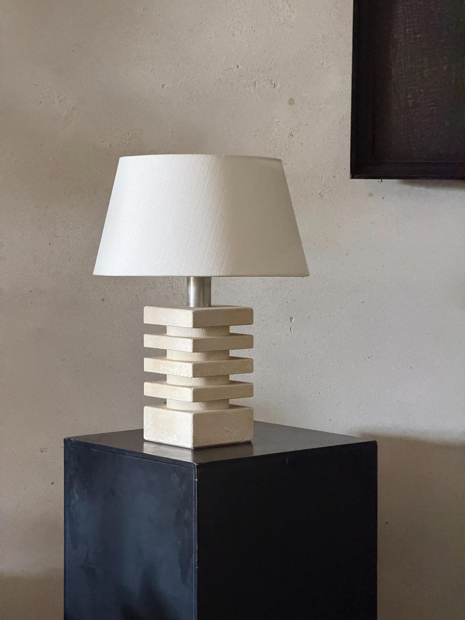 French stone ceramic lamp