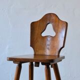 Brutalist oak bar chair | Germany | 1950s