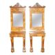 Pair of restored antique consoles from around 1815 in walnut, Regency style with mirror.