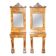 Pair of restored antique consoles from around 1815 in walnut, Regency style with mirror.
