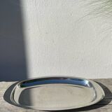Oval stainless steel dish signed Rémi Letang