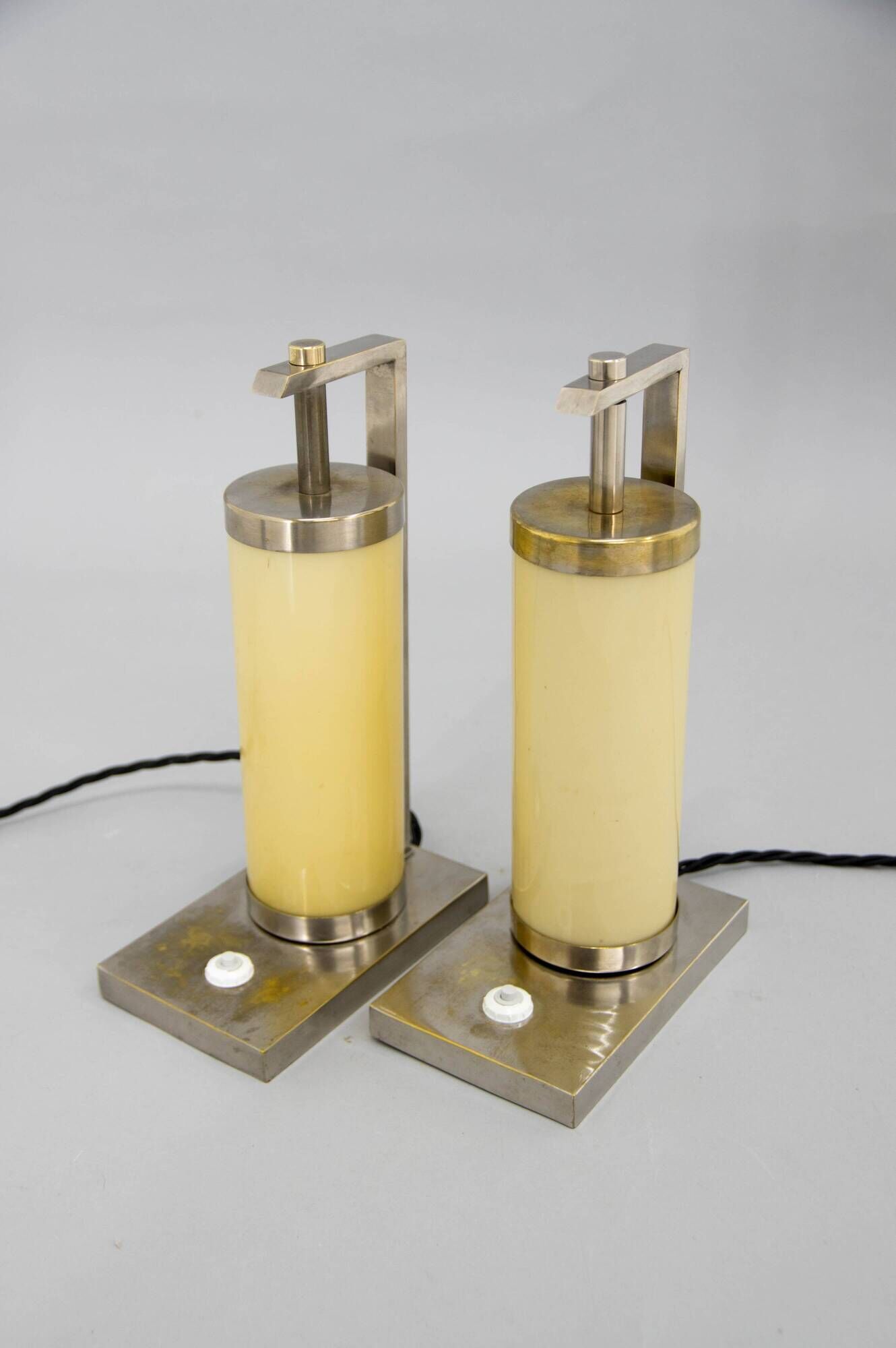 Set of Two Bauhaus / Functionalist Table or Bedside Lamps, 1930s