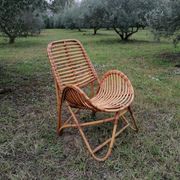 Vintage rattan armchair by Dirk Van Sliedregt for Rohe Noordwolde.