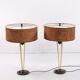 Stiffel Table lamps set Rare with original shade, 1950 USA.