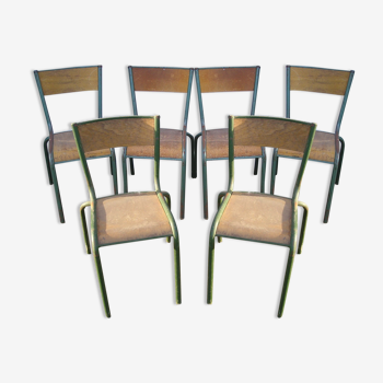 Set de 6 chaises d'école Mullca