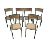 Set of 6 Mullca school chairs