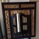 Mirror with shutters colonial style, solid wood 80x90cm