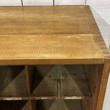 1930s English fir sideboard with sliding doors