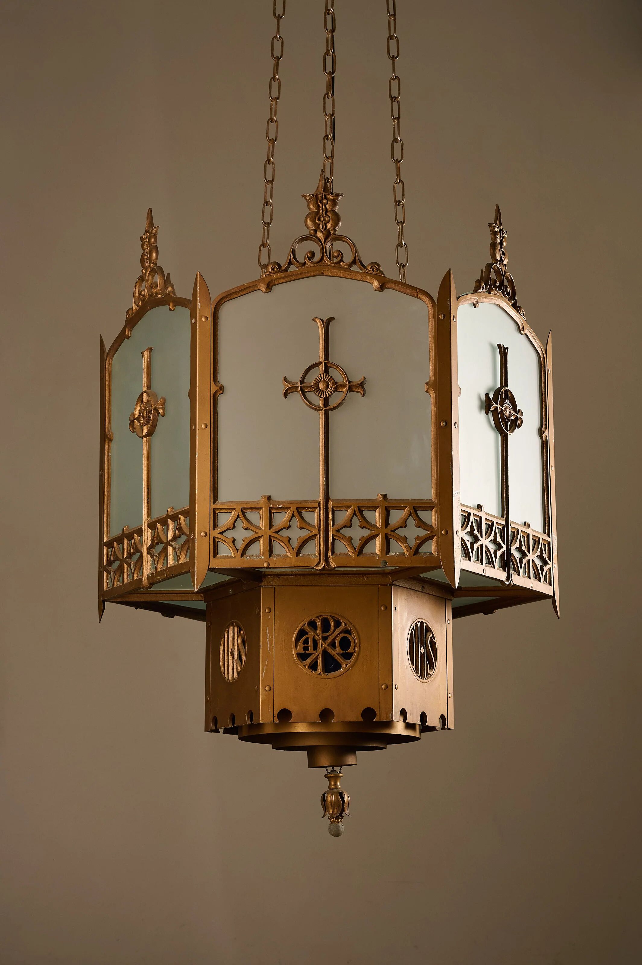 Monumental Art Deco Neo-Gothic Church Chandelier