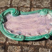 Turquoise and purple tray evoking an oyster - Art Nouveau - late 19th
