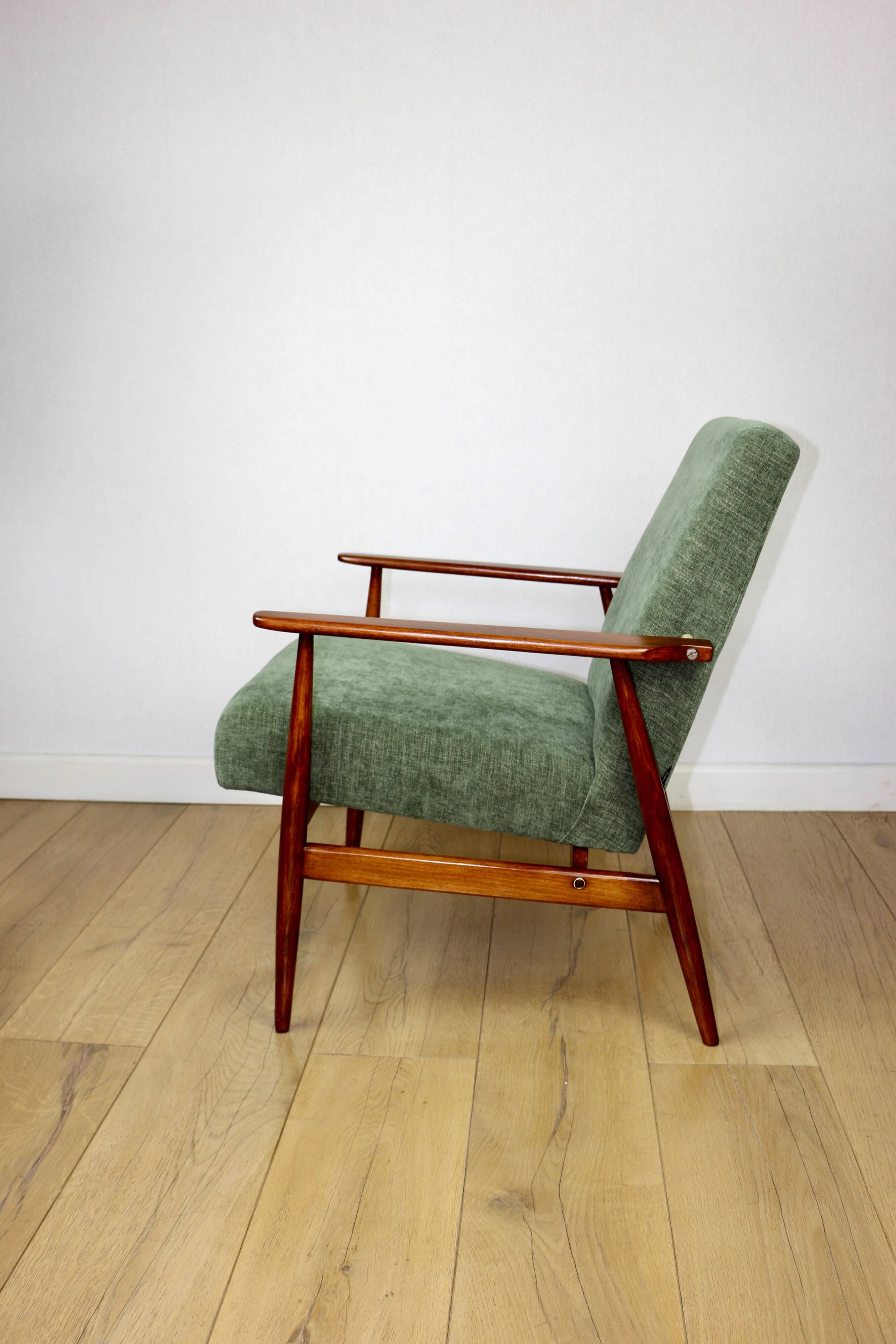 Armchair 'Lis', 1970s olive green design by Henryk Lis - 2 pieces available
