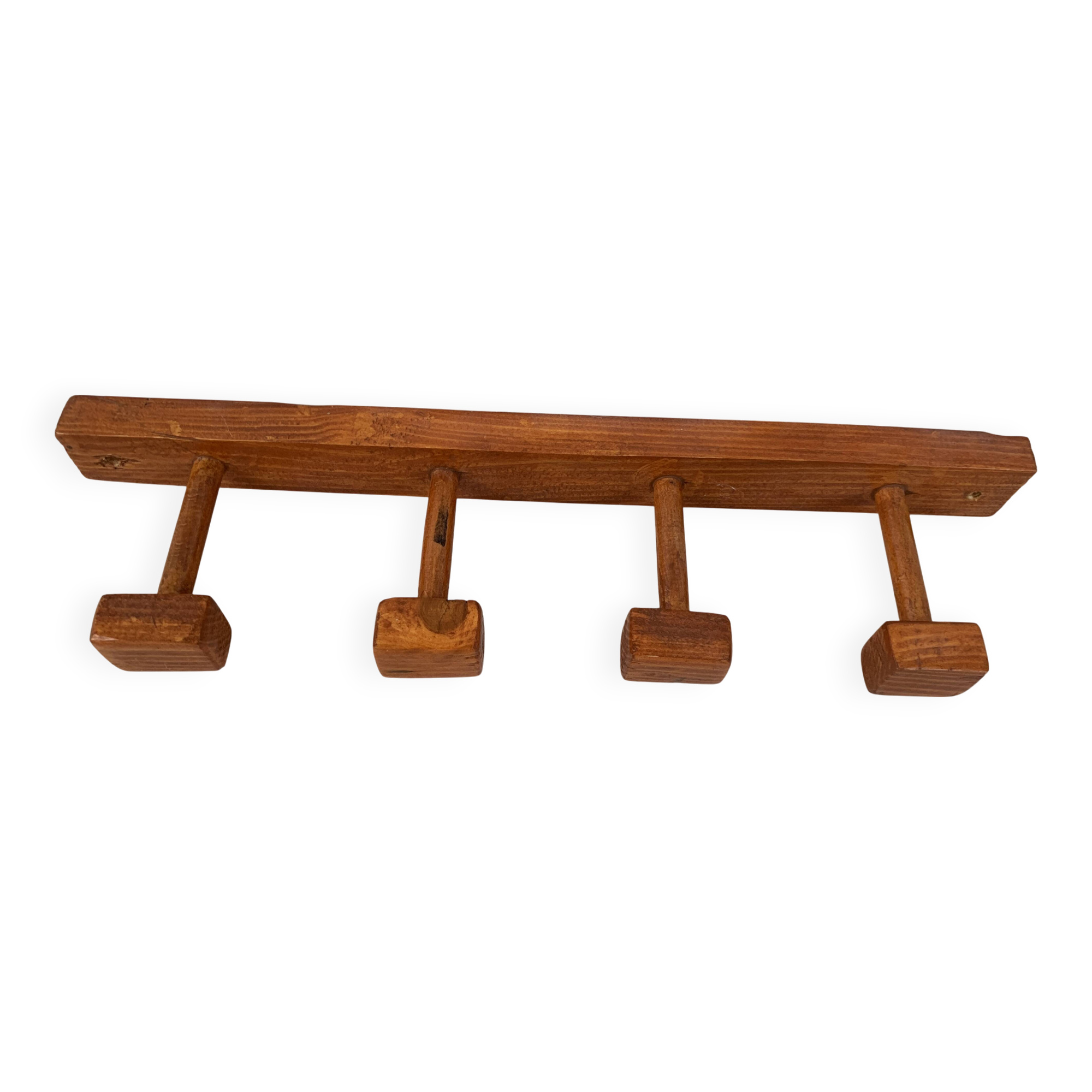 Wooden coat rack wall hooks. 4 wooden coat hooks
