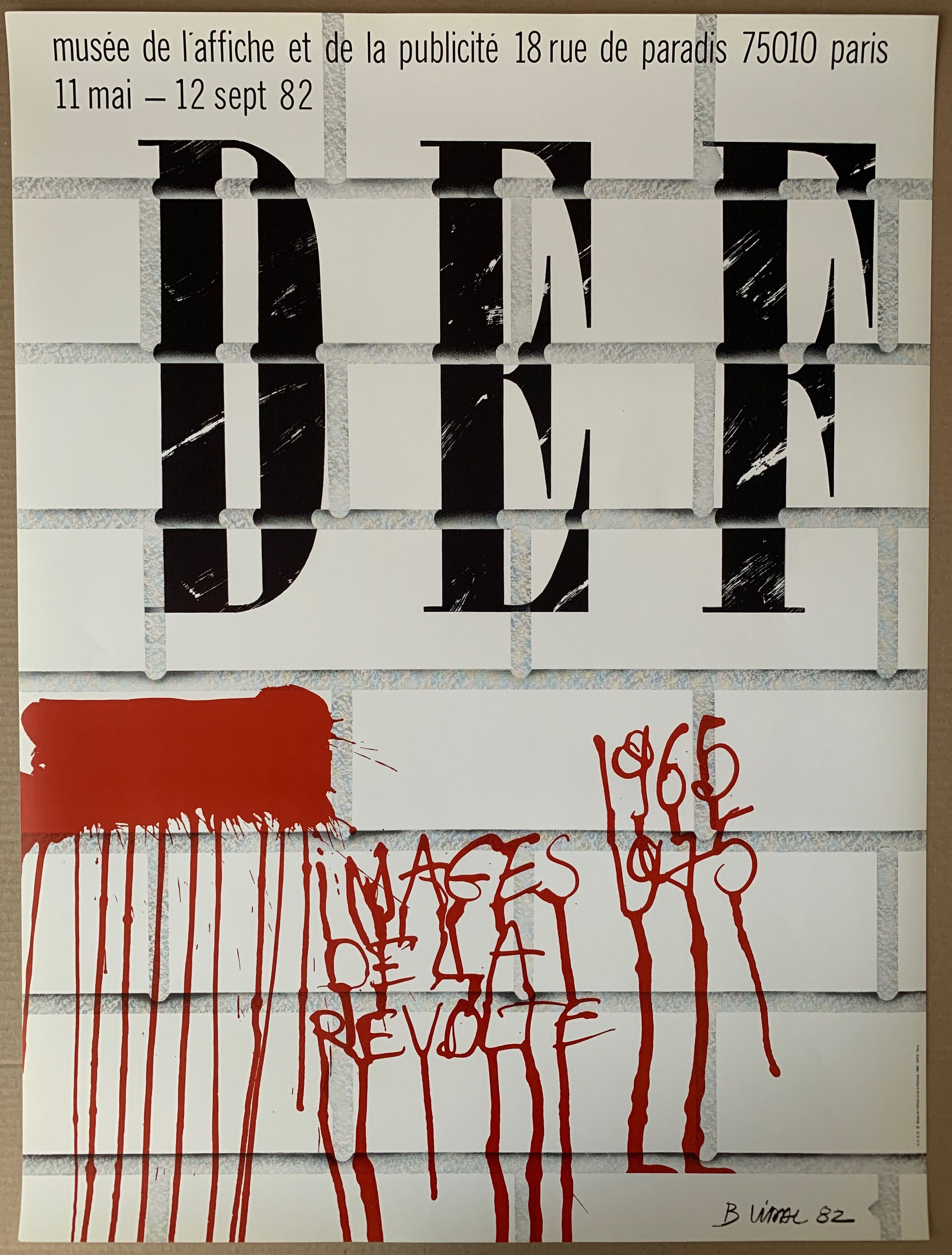 Vidal's poster published in lithograph in 1982 for the Musée de l'affiche et de la publicité