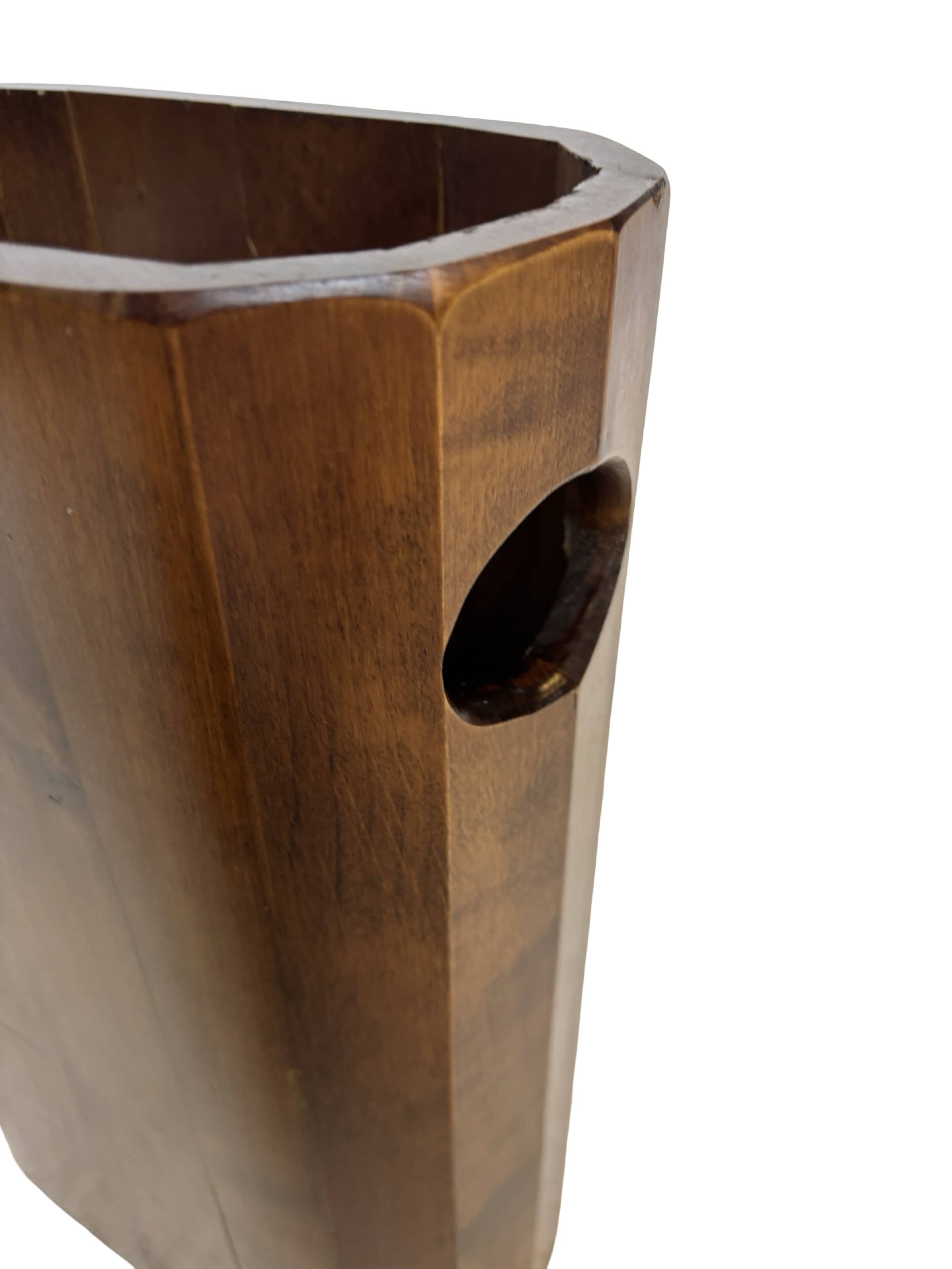 Porte-parapluies vintage en bois, design minimaliste des années 1960