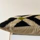 Velvet cushion Ikat diamond green