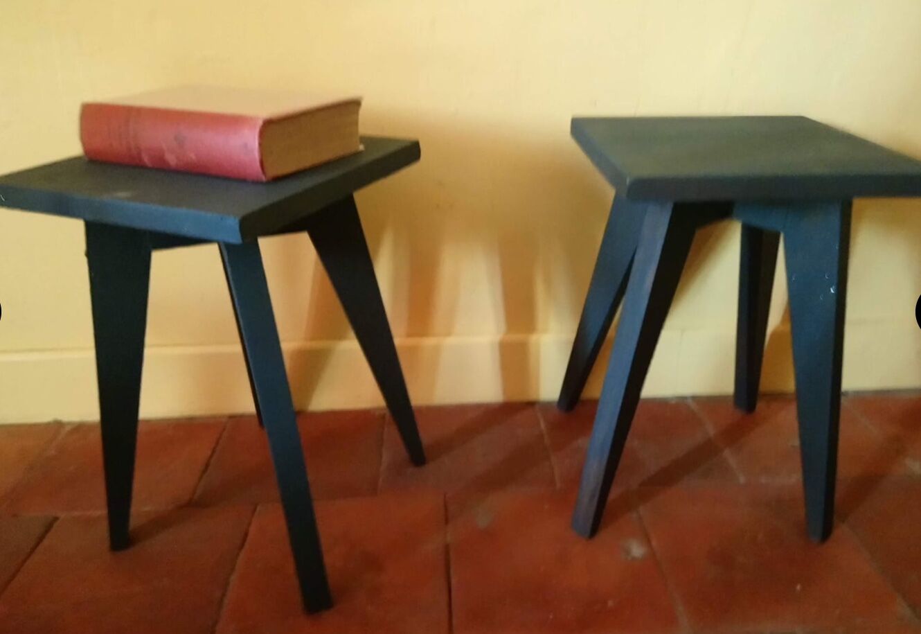 Pair of bedside black vintage