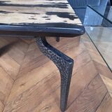 Nordal coffee table - striped solid mango wood