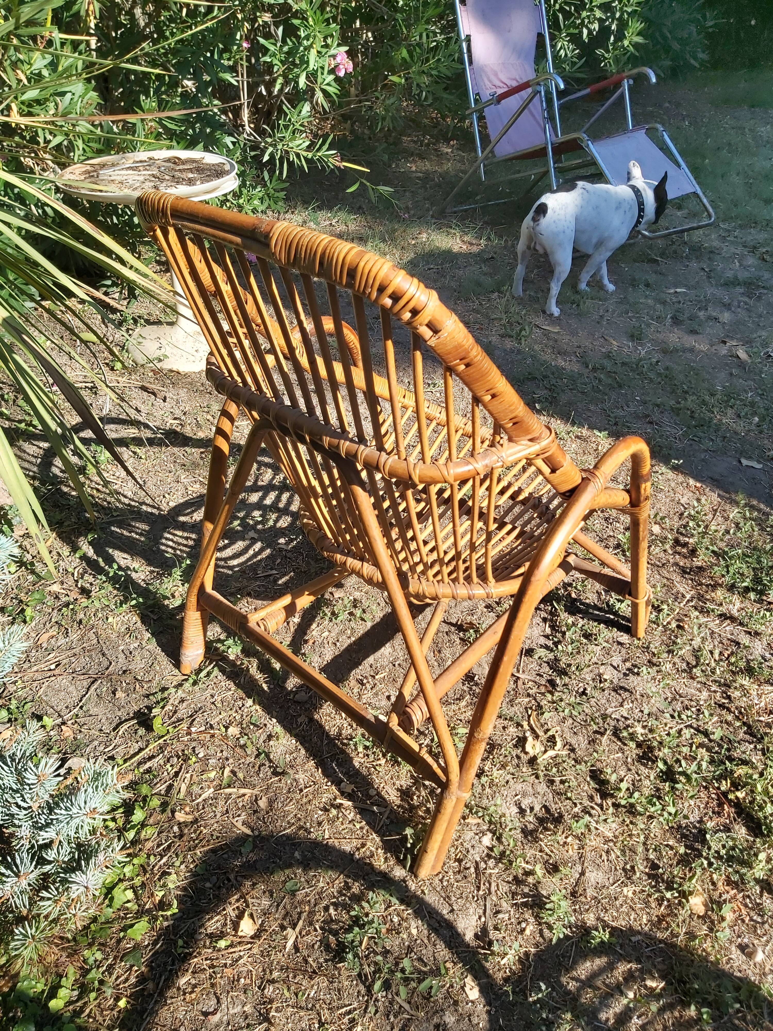 Vintage rattan armchair