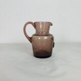 La Rochère pink bubble glass pitcher, vintage