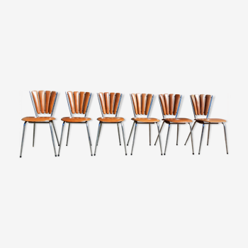 Lot de 6 chaises "pétale" de Soudéxvinyl