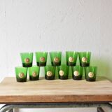 Lot of 11 vintage Byrrh/Dubonnet advertising glasses - Lion de Thuir