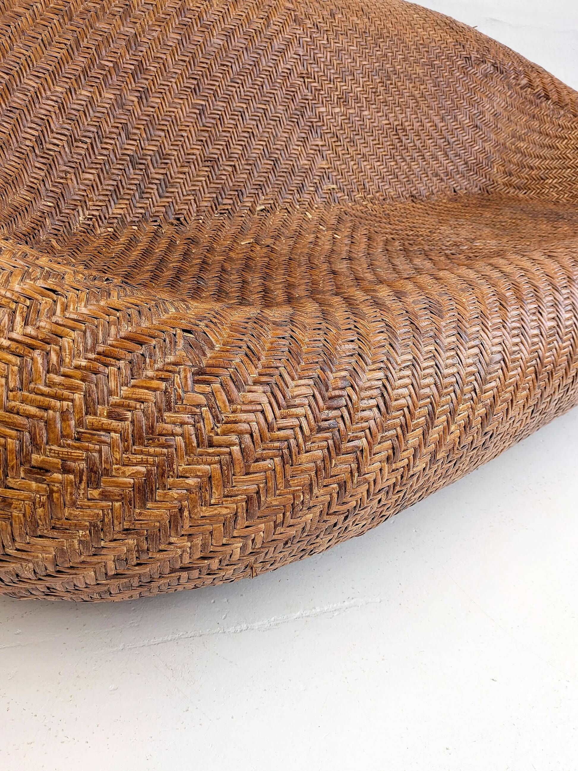 Woven rattan egg sofa by Habitat 1970s