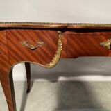 Louis XV style mahogany veneer flat desk