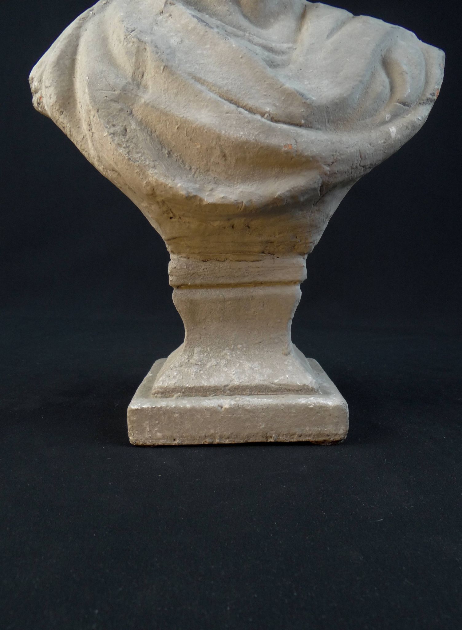 Bust of Marcus Aurelius Caesar as a teenager, in terracotta with a grey patina, 20th century