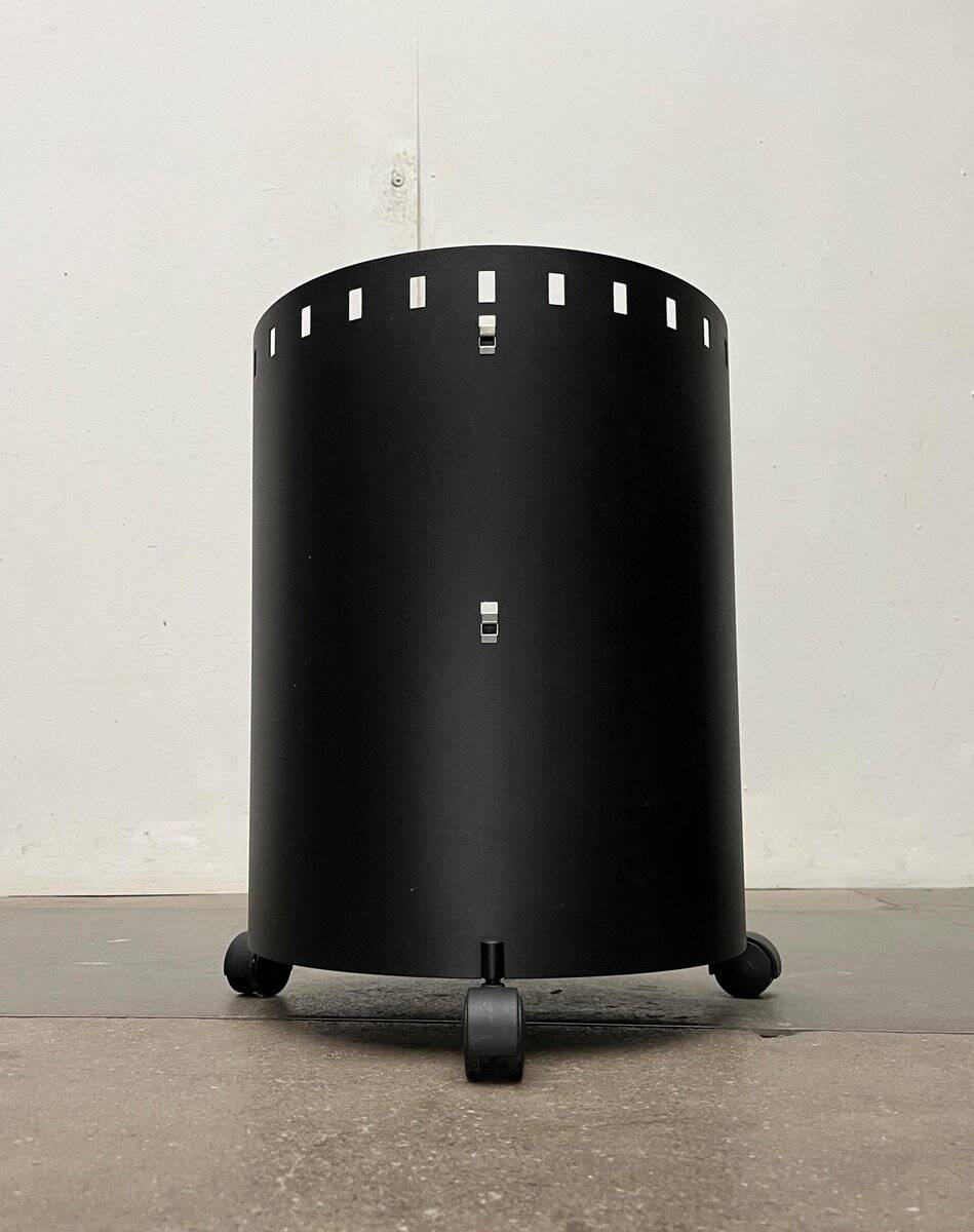 Postmodern German side tables in rolling metal and glass by D-Tec, 1980s, set of 2.