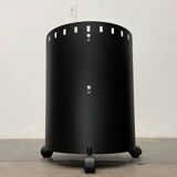 Postmodern German side tables in rolling metal and glass by D-Tec, 1980s, set of 2.