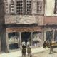 Breton painting painting, Watercolor Lannion, Signed Kehr