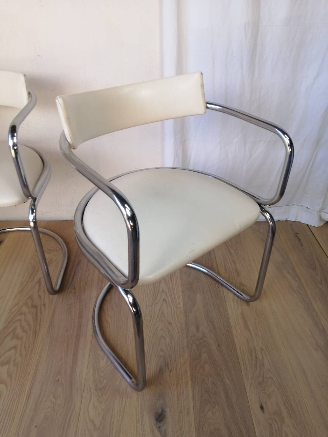 Pair of vintage canteliver armchairs from Zug, Victoria, Switzerland.