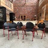 Set of 6 plichaise chairs by souvignet