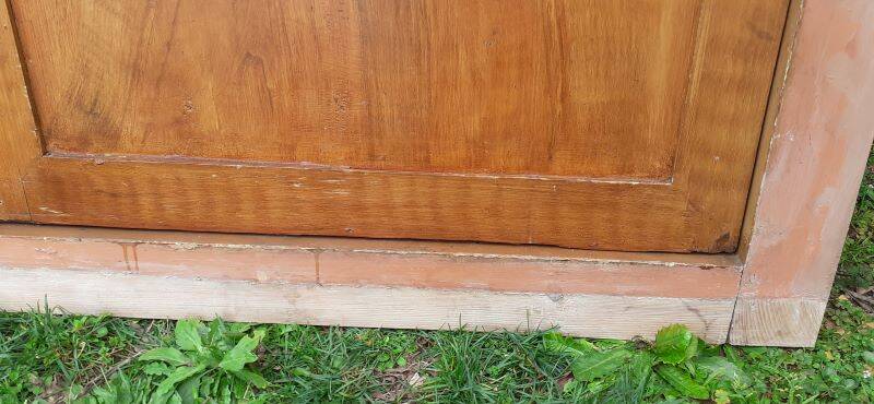Cupboard door frame 121x97cm old wood paneled molded