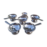 Lot de 6 bols à dessert vintage en acier inoxydable avec 5 cuillères