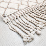 Moroccan berber carpet M'rirt ecru with small brown graphic patterns 2,85x2,03m