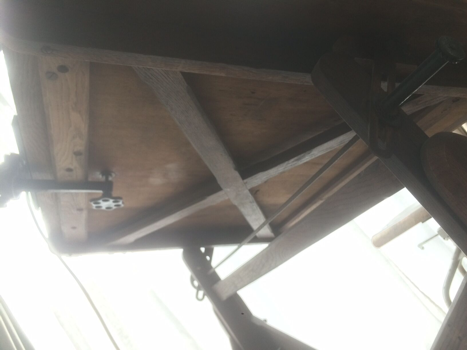 Wooden architect's table and metal movable arm 1950