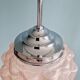 Art Deco Skyscraper pendant light in pink cracked glass