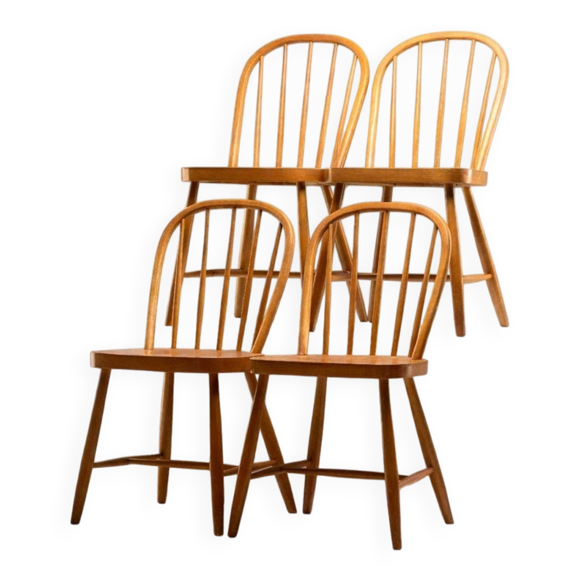 Set of four dining chairs, 1960s–70s