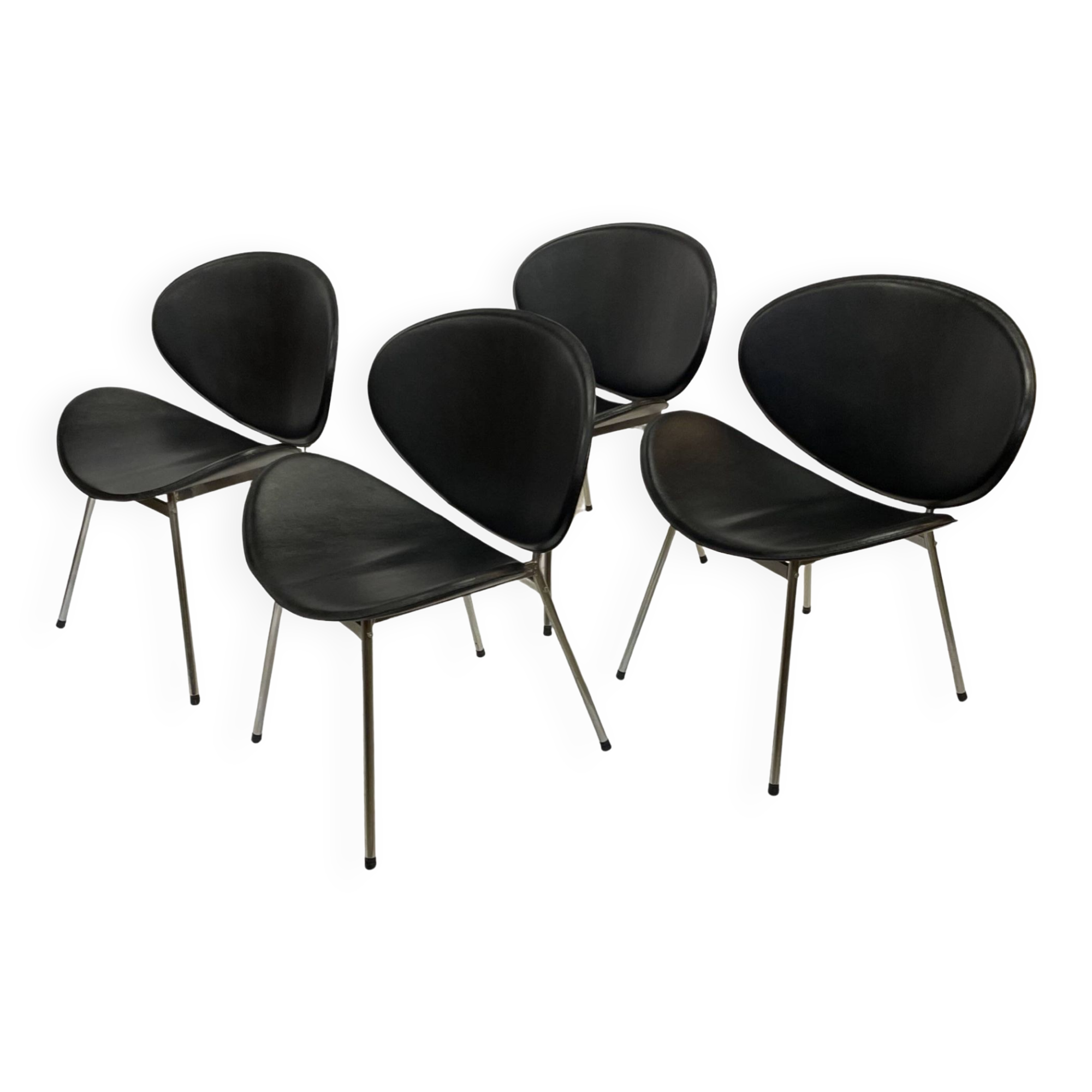 Vintage dining chairs set of four Italy 1990's Design in Black
