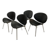 Ensemble de quatre chaises de salle à manger vintage Italie 1990 Design en noir